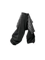 RELABEL Three-dimensional Composition (Extended form) Removable Checkered Butt Curtain Washed Large Silhouette Jeans