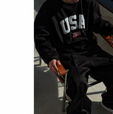 NOCELCOZY Applique USA Oversized Fit Sweatshirt 2 colors