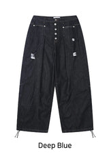 Pale Fold Damage Raw Denim