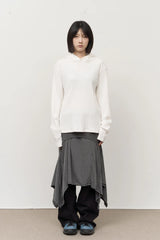 Pebe Ribbed Hooded Top