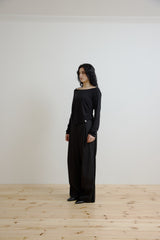 OHNE OFFSHOULDER HOODIE (BLACK)