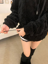 [UNISEX]Snowa cable Fleece Long Sleeve Hoodie 