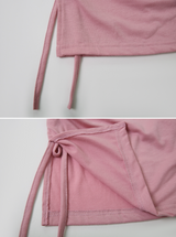 One Shoulder Slit Slim T-shirt (5color)