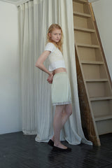 Petal satin skirt_mint