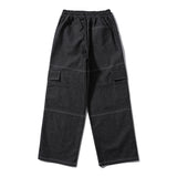 DENIM STITCH WIDEPANTS BLACK