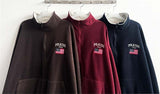 American Flag Coloring Fleece Semi-Zipup Anorak Sweatshirt
