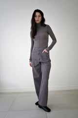 Washed straight leg pants, Ash purple