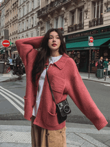 Wood Ribbed Pocket Knit Cardigan