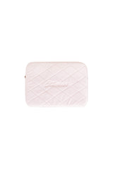 Sugar crush quilted laptop pouch, Baby pink