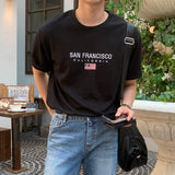 LMN サンフランシスコエンブロイダリーオーバーサイズフィット半袖Tシャツ (2 colors)