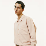 2way open collar drapery shirt pastel pink