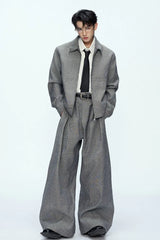 Rhinestone Sequin Pleated Trousers
