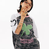 Clover Overfit Raglan T-shirt [Camo Grey]