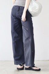 Bolt pin tuck wide pants