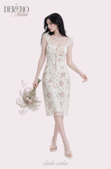 Antique Floral Perfume Skirt Two-Piece Set (blouse+skirt set)