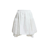 (2color) Lace Unbalance Flare Mini Skirt