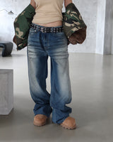 [UNISEX] Vintage washed low wide jeans