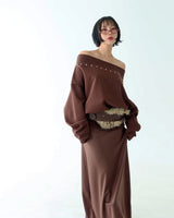 a mink fur ethnic wide belt