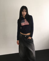 Stud denim pants