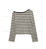 Pouch Multi Stripe One-Shoulder Long Sleeve