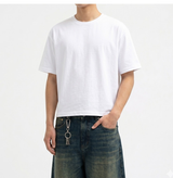 Men's Cotton Short Sleeve Real Crop Tee White