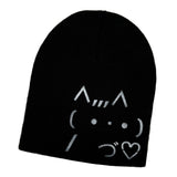 Cat Emoji Beanie [Black]