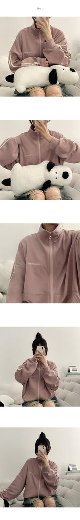 Kiko Track Line Two Way Overfit High Neck Zip-Up