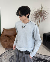 キアンワッフルボタンロングスリーブTシャツ