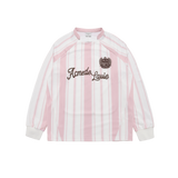 25SS ストライプフットボールジャージー ピンク