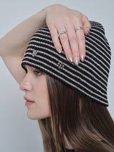 STUD LINE BEANIE_BLACK