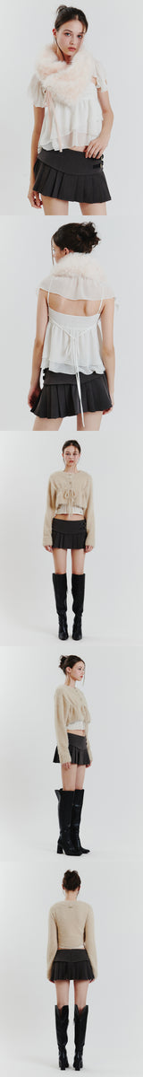 CHARLOTTE PLEATS SKIRT grey