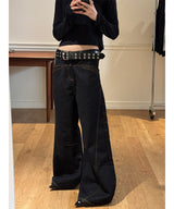 [Unisex] ステッチブーツカットデニムパンツ
