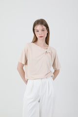 モダンスリットシャーリングTシャツ Beige