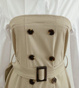 Muel Shirt Color Matching Layered Trench One Piece