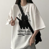 Wow キャットニット半袖Tシャツ