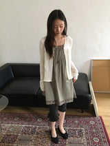 Umi Shirring Layered Lace Sleeveless One Piece