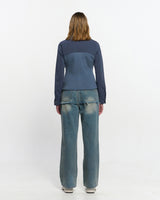 Ribbed Slim Zip-up _ BLUE