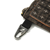 Patchwork denim card wallet / Vintage black