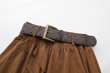 Metal Belt Layered Uneven Skirt