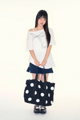 Dot cotton tote bag