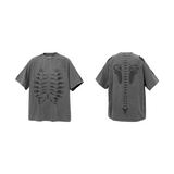 RE-BONE (Skeleton Line)スケルトンプリント ダメージ ルーズTシャツ