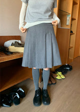  COZY PLEATS MIDI SKIRT