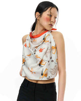 JOMO Motif Square Scarf _ Orange