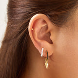 Silver Sparkle Cross 925 Silver Ring Earring E061-07H