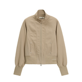 HIGH NECK ZIP-UP SLIM JACKET (MOCHA BROWN)