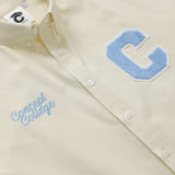 スカイブルーCパッチイエローオックスフォードショートスリーブシャツ [Unisex]