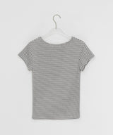 Yurimo Stripe Boat Neck Short Sleeve Tee