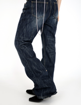 back rivet boots cut denim pants