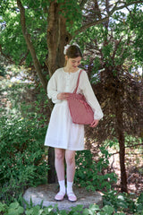 CHECK RIBBON SHOULDER BAG (2 COLORS)