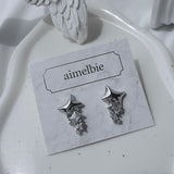 [IZNA Mai Earrings] コズミックミネラルピアス - Silver Color